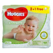 Салфетки влажные Huggies Natural Care детские 56шт*3уп 168шт Image - 1