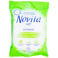 Салфетки влажные Novita Soft Intimate c комплек Amiderm 15шт Image - 1