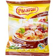 Вермишель быстрого пригот Роллтон домаш бульоне с гриб 60г Image - 1