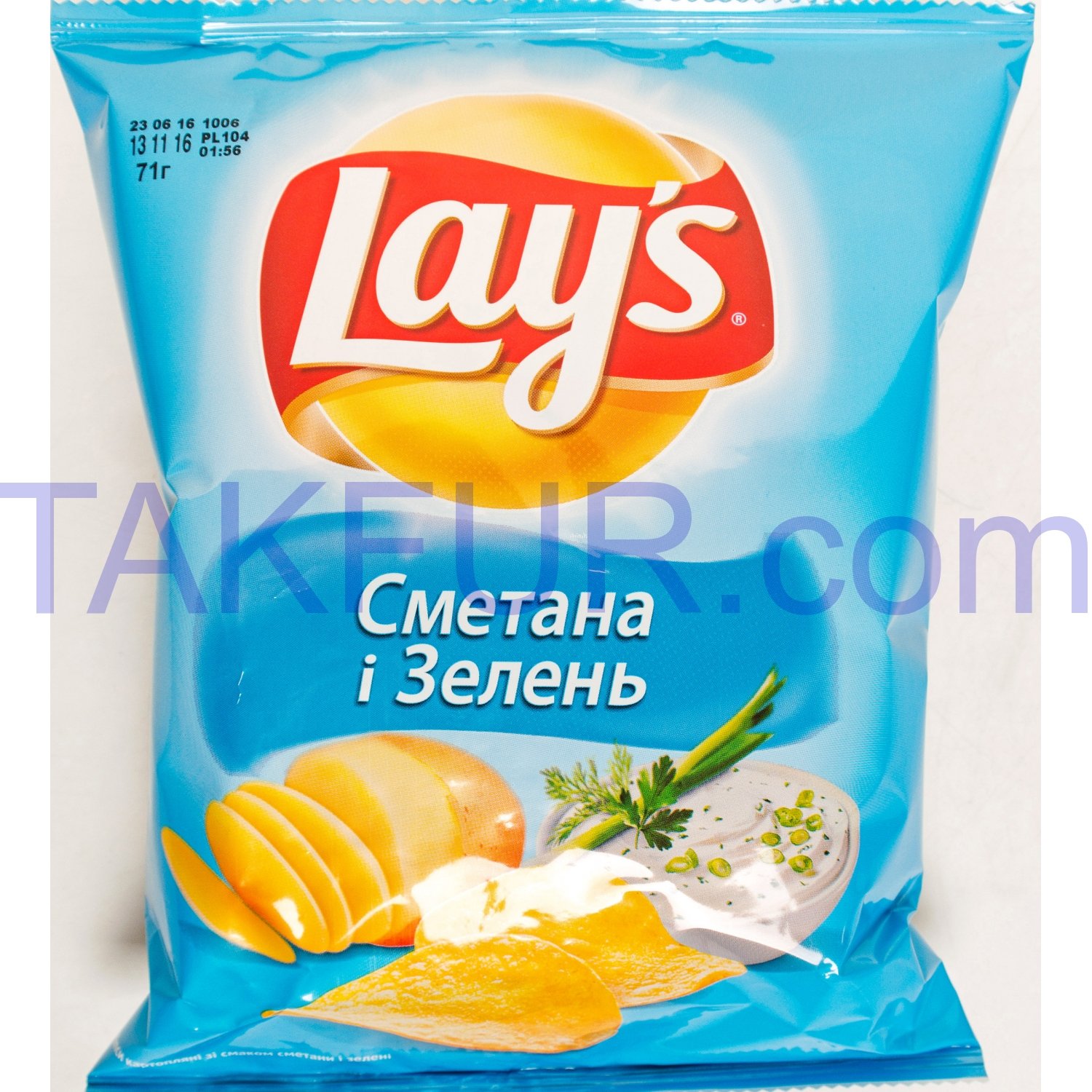 Чипсы Lay`s картофельные со вкусом сметаны и зелени 71г купить онлайн с ...