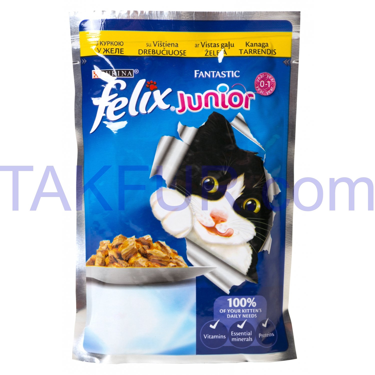 Корм для котят Purina Felix Fantastic с курицей в желе 100г купить ...