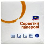 Салфетки бумажные Aro однослойные 33*33см 200шт Image - 1