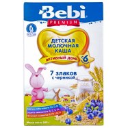 Каша молочная Bebi 7 злаков с черникой с 6 месяцев 200г Image - 1
