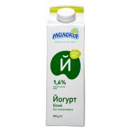 Йогурт Молокія 1.6% без наполнителя белый без сахара 900г Image - 1