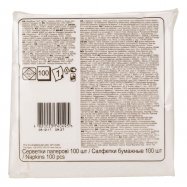 Салфетки Ruta белые бумажные 1-слойные 24*24см 100шт Image - 2