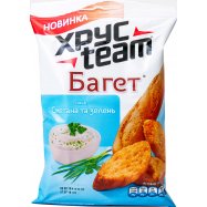 Сухарики ХрусTeam Багет со вкусом сметаны и зелени 60г Image - 1