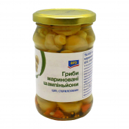 Грибы Aro шампиньоны маринованные целые стерилизованные 275г Image - 1