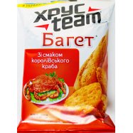 Хрустящие сухарики ХрусTeam Багет со вкусом корол краба 60г Image - 1